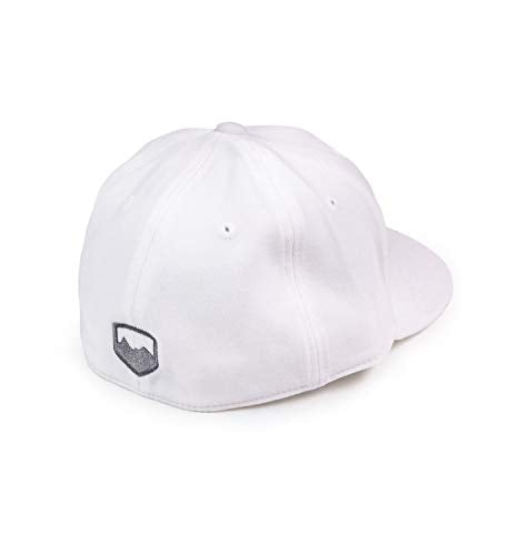 Premium Flexfit Flat Visor TeraFlex Hat, White - Small/Medium, 1 Pack