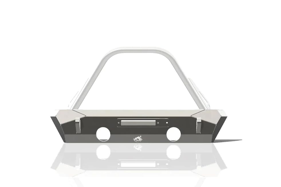 CrawlTek Stubby Pyro Front Bumper - Black compatible with 2007-2018 Jeep Wrangler JK