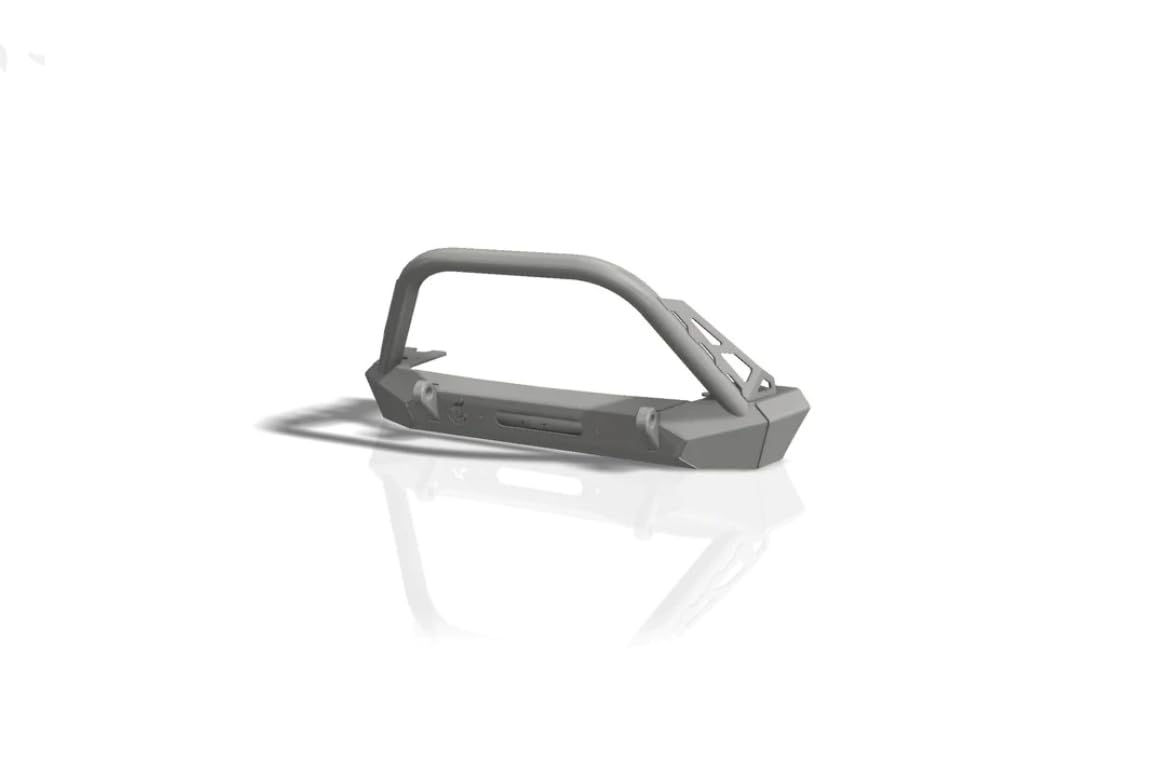 CrawlTek Front Bumper Inferno - Flat Top Stinger - Black compatible with 2007-2018 Jeep Wrangler JK