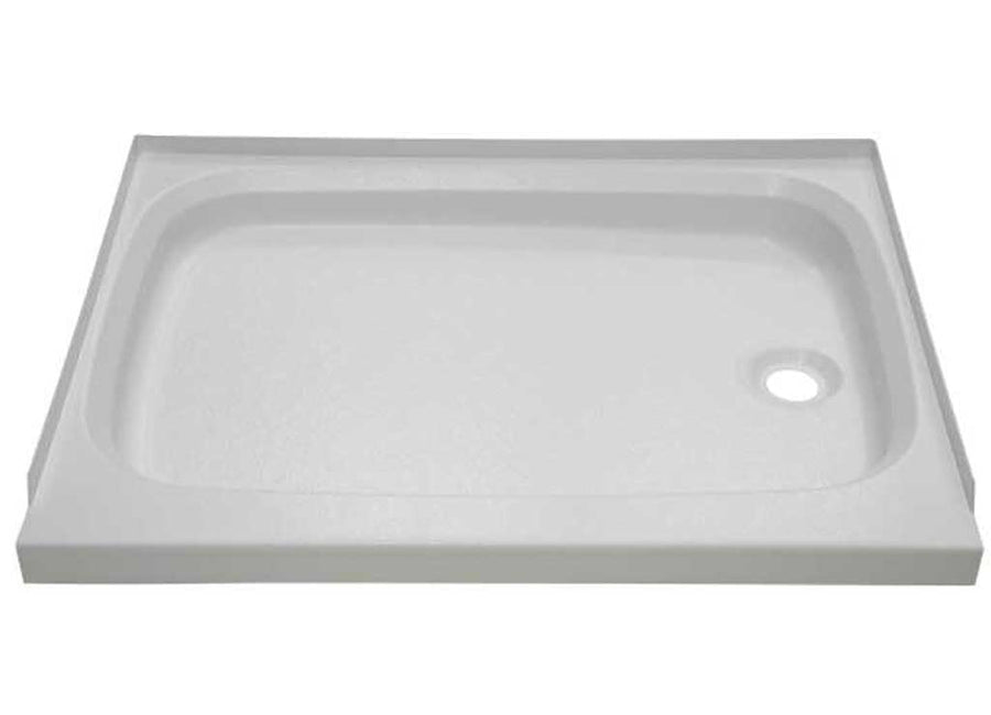 24" x 46" Lippert Replacement White Shower Pan with Right Drain for RVs, Manufactured Homes, Travel Trailers, 5th Wheels, and Motorhomes - 210383