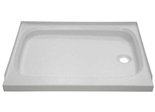 24" x 46" Lippert Replacement White Shower Pan with Right Drain for RVs, Manufactured Homes, Travel Trailers, 5th Wheels, and Motorhomes - 210383