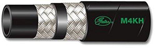 Gates Synthetic Rubber 10M4KH-MTFXREEL Wire Braid Hose, SAE 100R19, MegaTuff Cover, 220' Length, 0.63" ID, 4000 Working PSI, 40°F to +250°F Temperature Range