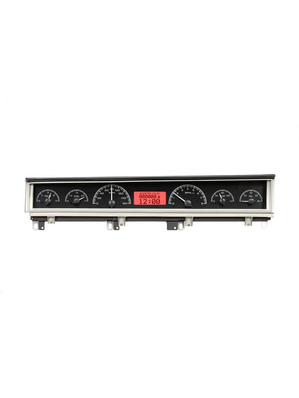 Dakota Digital VHX-68D-STD-K-R Gauge Instrument System Compatible with 1968-70 Mopar B-Body: Coronet, Belvedere, Satellite and Road Runner Black Alloy Red Backlighting