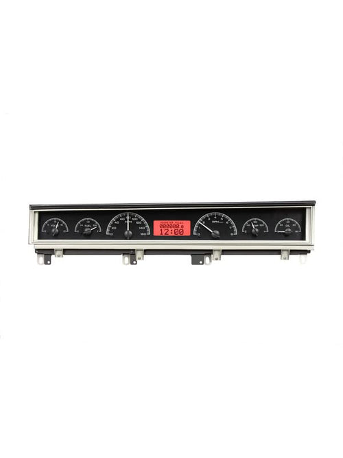 Dakota Digital VHX-68D-STD-K-R Gauge Instrument System Compatible with 1968-70 Mopar B-Body: Coronet, Belvedere, Satellite and Road Runner Black Alloy Red Backlighting