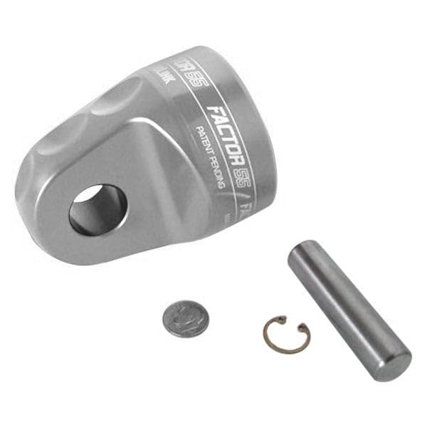 ProLink Factor 55 Winch Shackle Mount for Large Overland and Military-Style Vehicles, Fits Lines Up to 1/2" Diameter - Silver