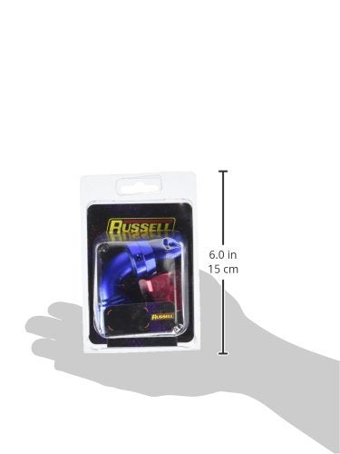 Red/Blue Anodized Aluminum Edelbrock/Russell -12AN 90-Degree Hose End