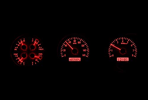 Dakota Digital VHX Analog Dash Gauges System 70 71 72 Pontiac GTO Silver Alloy Red VHX-70P-GTO-S-R