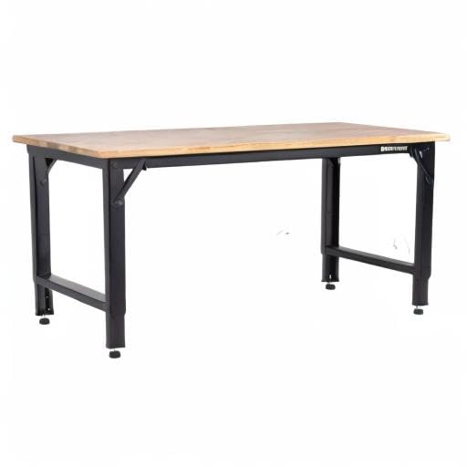 6' Montezuma Adjustable Height Steel and Solid Wood Workbench Station