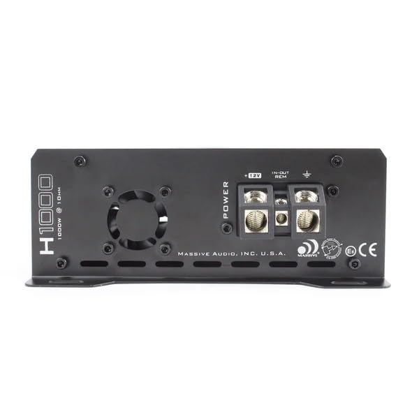 Hippo Series Massive Audio H1000 | 1050 Watt RMS / 2100w Max 1 Ohm Stable Mono Block High Performance Amplifier with Bass Remote