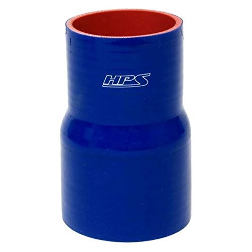 HPS Silicone HTSR-100-125-L4-BLUE High Temperature 4-ply Reinforced Reducer Coupler Hose, 100 PSI Maximum Pressure, 4" Length, 1" > 1.25" ID, Blue