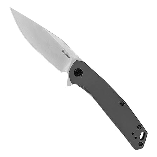 Kershaw Pocket Knife Align, Gray Design, 3.15 Inch Stainless Steel Clip Point Blade, EDC with Assisted Opening, Reversible Pocketclip, Everyday Carry Pocket Knife for Men and Women