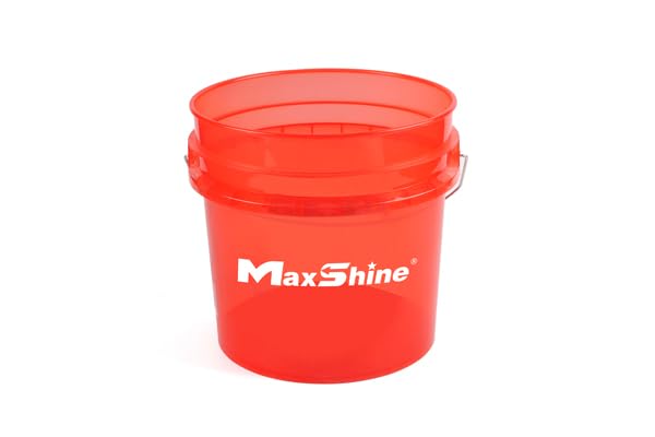 3.5 Gallon Maxshine Universal Detailing Bucket (Red) | Car Wash Bucket for Scratch-Free Washing | Garage Storage & Auto Detailing Tool Holder | Holds Soap, Foam Cannon, Brushes, Microfiber Towels
