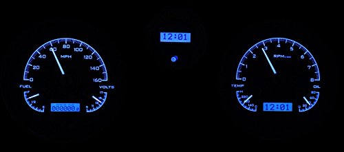 Dakota Digital VHX-69C-CVL-S-B Analog Dash Gauge System with Chevy 1969 Chevelle, Malibu and El Camino, Silver Alloy Style, Blue Backlighting