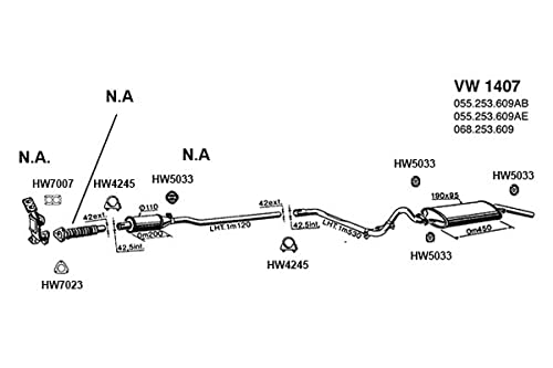 VW1407 Ansa - Rear Exhaust Muffler