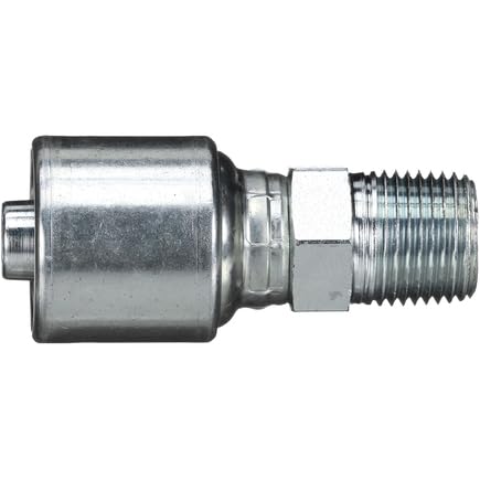 MegaCrimp Gates 8G-4MP Couplings, Male Pipe, NPTF 30 Cone Seat, Zinc Plated Carbon Steel, 2.72", 1/2" ID