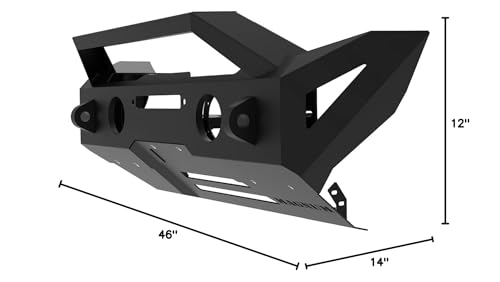 Front Magnum Bumper Winch RT Style Black Compatible with 2018-2025 Wrangler JL/JLU, Gladiator