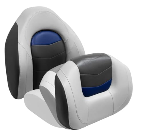 3303-1880 Wise Pro-Angler Series Bass Bucket Seat 2-Piece Set Marble Grey/Blueberry/Charcoal