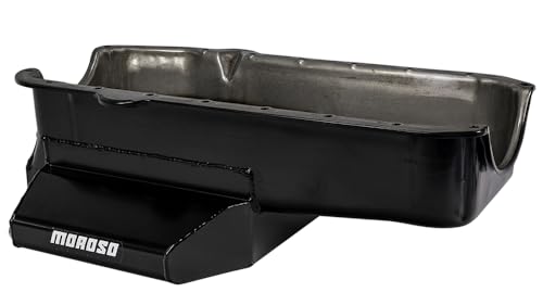Moroso Steel Wet Sump Oil Pan 21811, Fits Small Block Chevy Engines, 7 Quart Capacity