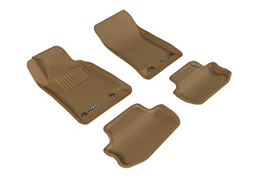 KAGU 3D MAXpider Custom Fit Floor Mat (TAN) for 2010-2015 CHEVROLET CAMARO - 1ST ROW 2ND ROW