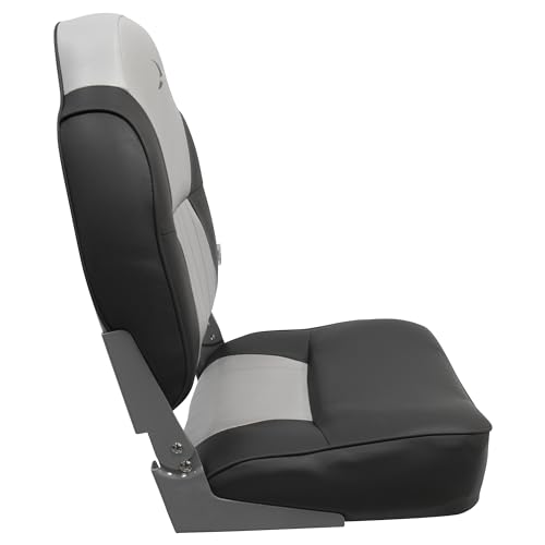 Lund Style Wise 8WD640PLS-664 High Back Boat Seat, Grey/Charcoal