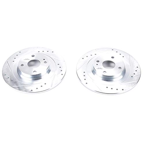 Power Stop Rear JBR1726XPR Drilled and Slotted Rotor Pair For Fiat 124 Spider 2017-2020, Mazda MX-5 Miata 2016-2024 [Model Specific]
