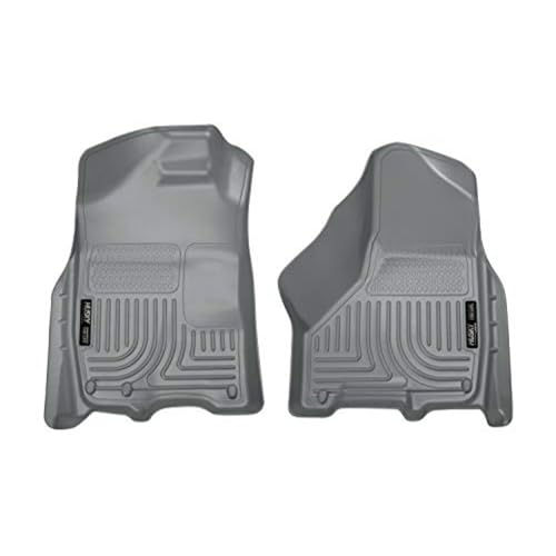 Weatherbeater Husky Floor Mats | Fits 2019-2023 Ram 1500 (Classic Body), 2009-2018 Dodge Ram 1500, 2010-2018 Ram 2500, 3500 (Crew Cab/Mega Cab) | Front Row, 2-pc Grey - 18002
