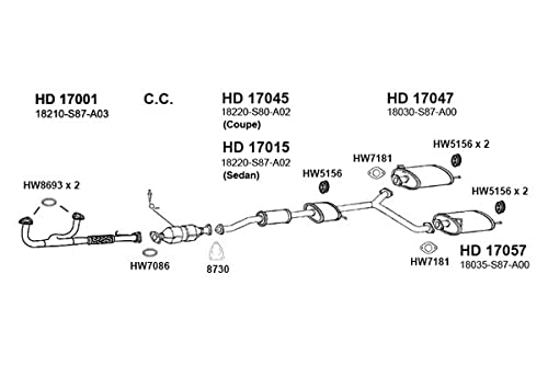 Rear Ansa HD1747 - Passenger Side Exhaust Muffler