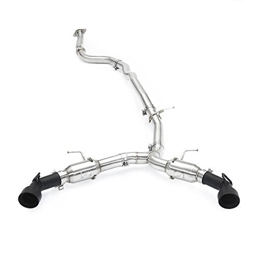 Mishimoto Dual Tip MMEXH-CAM4-16DTPBK Cat-Back Exhaust Fits Chevrolet Camaro 2.0T 2016-2018 Black Tips