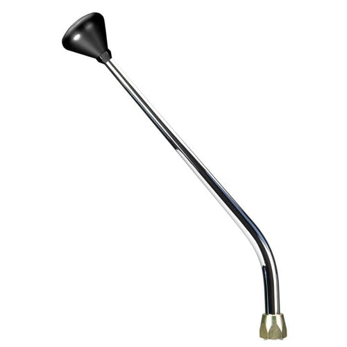 ES Shifter Lokar Performance Products Ford 6R80 Chrome 16" Single Bend Lever Mushroom Black Knob