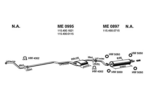 Rear Ansa ME0897 Exhaust Muffler
