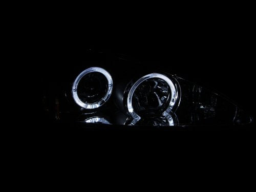 Black Clear AnzoUSA Projector Halo Headlight with LED for Pontiac Grand Am - (Sold in Pairs)