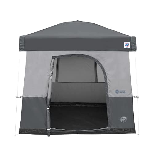 Camping Cube Sport E-Z UP, Converts 10' Angled Leg Canopy into Camping Tent, Grey (Canopy/SHELTER/Poles NOT Included)