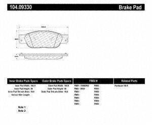 104.09330 Centric Disc Brake Pad