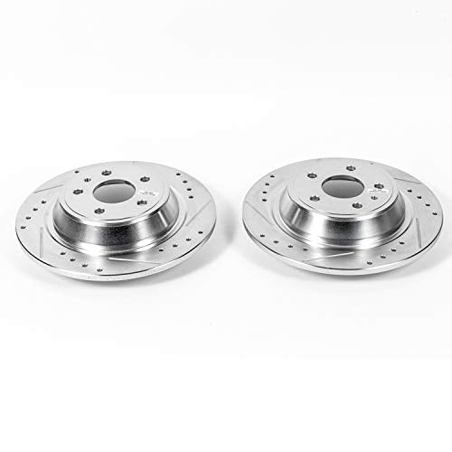 Power Stop AR85156XPR Evolution Rear Drilled & Slotted Rotor Pair For Ford Edge 2020-2023, Ford Fusion 2013-2020, Lincoln MKZ 2013-2016 [Model Specific]