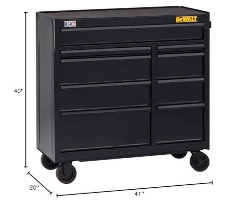 DEWALT 9-Drawer Rolling Tool Cabinet, 41-in., Black (DWST24190)