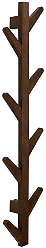 YIMJ Modern Clothes Rack DIY Wood Stand Hat Scarves Corner Hall Umbrella Tree For Bedroom Living Room Office Storage Shelf, Coffee, 8Hook