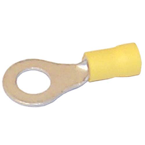 Sierra International EC63250 Ring Insulated Terminals for 12-10 Gauge Wire (10 Pack), Yellow, 1/4"