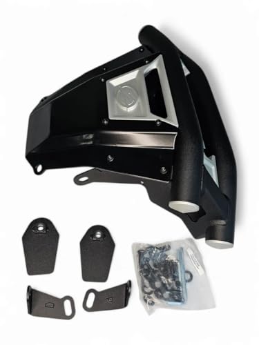 Front Winch Bumper for Can-Am Maverick R – Amp Series, Hammer Black, Satin Panels, CNC Aluminum Inserts – Direct Bolt-On, Winch Ready, Off-Road UTV Protection