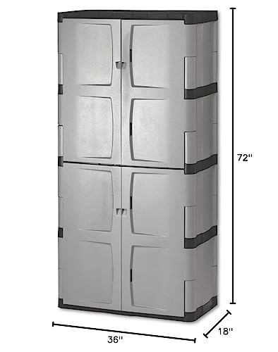 Rubbermaid 72" Mica & Charcoal FG708300MICHR Full Double Door Cabinet