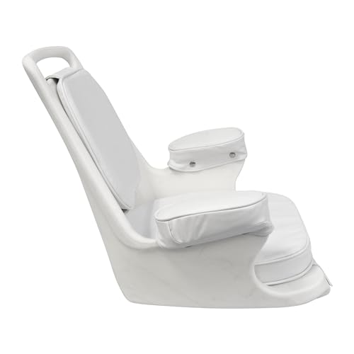 8WD1007-3-710 Wise Captains Chair with Cushions and Mounting Plate, White