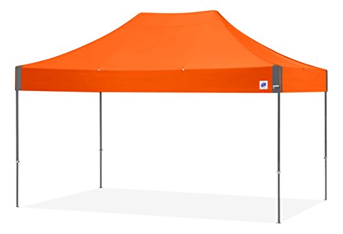 E-Z UP Eclipse Instant Shelter Canopy, 15' x 10', Gray Steel Frame and Professional Grade Orange Top