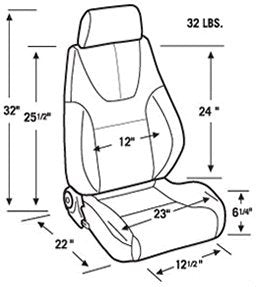 Gray Velour ProCar by Scat 80-1200-62R Racing Elite Lumbar Recliner Right Seat