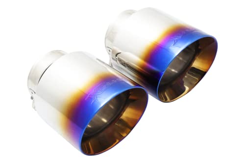 4" Angle Cut XFORCE ES-TY21-BLUETIP Burnt Blue Exhaust Tail Pipe Tips for Toyota GR Yaris | For use with XFORCE Exhaust System Only, Will NOT Fit OEM Systems