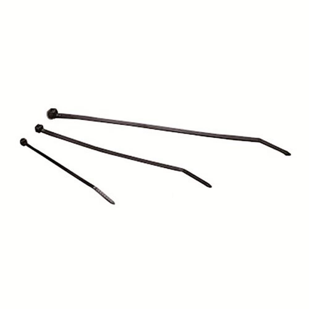 7" WirthCo 80107 50Lb Black Cable Ties-100Pc Bag