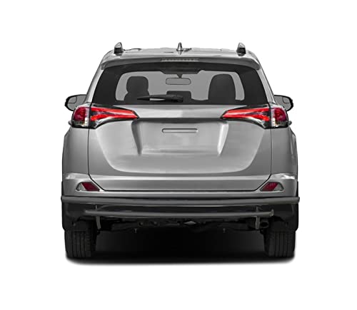 Rear Bumper Guard Black Horse Double Layer Black Compatible with 2006-2018 Toyota RAV4-CRDL-TOT202B