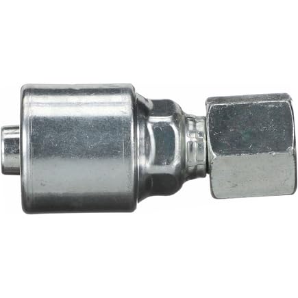 MegaCrimp Gates 6G-5FJX Couplings, Female JIC 37 Flare Swivel, Zinc Plated Carbon Steel, 2.96", 3/8" ID