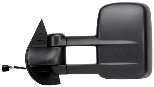K Source Extendable Driver Side Towing Mirror For 2007 - 2014 Avalanche, Silverado/Sierra Pick-Up/Hybrid Full Size, Suburban, Tahoe, Yukon. Textured Black, Heated Power, LED Arrow Signal, Dual Lens, Foldaway