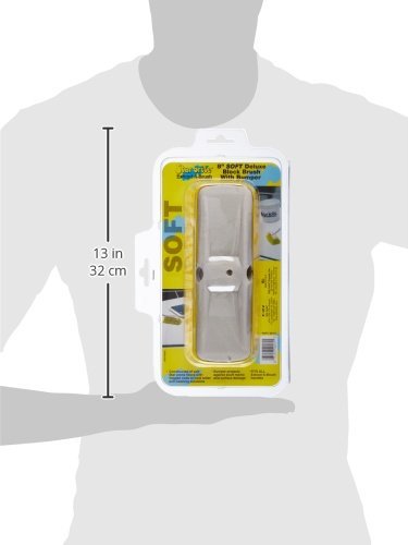 8" STAR BRITE Premium Soft Brush Head W/Bumper - Dual Connections Fit Either Standard 3/4" Threaded Poles or Extend-A-Brush Handles (Soft) (Yellow) (040161)