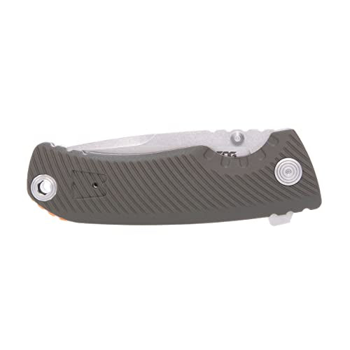 SOG Tellus ATK Folding Knife | Ambidextrous GRN Handle | CRYO 440C Stainless Steel Blade | Adjustable Belt Clip, Olive Drab/Blaze Orange Outdoor Assisted Opening Frame Lock