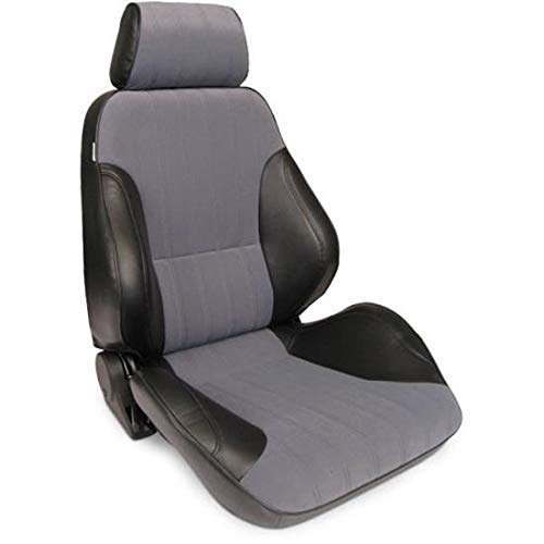 Black Vinyl ProCar by Scat 80-1000-73R Sides, Gray Velour Insert Racing Rally Recliner Right Seat